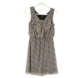 AB Studio Black & Beige Print Bow Dress NWOT size S